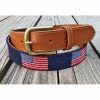 HouseOnHudsonShop Clothing Accessories American Flag Leather Belt | Tan Leather, Brass Buckle & Needlepoint Belt 2 HouseOnHudsonShop Clothing Accessories American Flag Leather Belt | Tan Leather, Brass Buckle & Needlepoint Belt