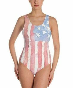 The American Store Women Clothing American Flag One Piece Watercolor Swimsuit, 4th Of July Swimsuit, Patriotic Swimsuit, Red White And Blue Swim, Bikini, Patriotic Bikini