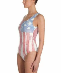 The American Store Women Clothing American Flag One Piece Watercolor Swimsuit, 4th Of July Swimsuit, Patriotic Swimsuit, Red White And Blue Swim, Bikini, Patriotic Bikini
