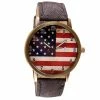 Onlineamericanstore Accessories American Flag Pattern Leather Band Analog Quartz Vogue Wrist Watches