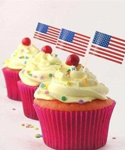 The American Store American Flag Picks, 100 Counts Toothpick Flags For Party Decorations, School Events, Independence Day,Cupcake Toppers Picks Decoration (US Flag Picks) Patriotic Theme Party Supplies