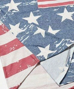 Perfashion Women Clothing American Flag Print Shirt For Women Short Sleeve T-Shirts Blouse Tops