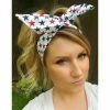 TheWoodenAntler American Flag Red White N Blue Stars Dolly Bow Headband