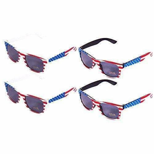 YLK Products American Flag Sunglasses Pack Of 4 - USA Sunglasses For 4th Of July Celebration Clothing Accessories 3 YLK Products American Flag Sunglasses Pack Of 4 - USA Sunglasses For 4th Of July Celebration Clothing Accessories