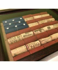 LBPhoenixDesigns American Flag Wine Cork Shadowbox, Rustic Decor, Memorial Day, 4th Of July, Farmhouse Decor