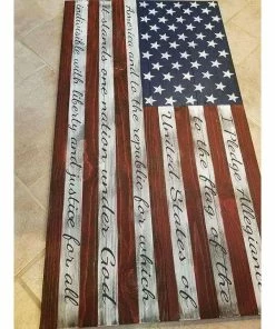 Prairiecustomcreate American Flag With Pledge Concealment Flags