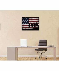 Online American Store Wall Decor & Art American Flag With Soldiers - Army Rangers- Military Art- Rustic American Flag- Patriotic Wall Art- Navy Seals- Army Wall Decor- US Marines