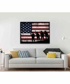 Online American Store Wall Decor & Art American Flag With Soldiers - Army Rangers- Military Art- Rustic American Flag- Patriotic Wall Art- Navy Seals- Army Wall Decor- US Marines
