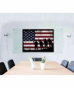 Online American Store Wall Decor & Art American Flag With Soldiers - Army Rangers- Military Art- Rustic American Flag- Patriotic Wall Art- Navy Seals- Army Wall Decor- US Marines