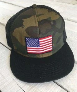 RyverClothing Baseball Caps American Flag, Camo Snap Back Hat