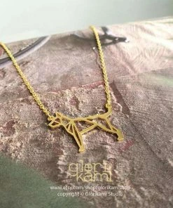 Glorikami American Hairless Terrier, Dog Necklace, Origami Necklace, Gold Plated Necklace, Dog Memorial, Original Design, Pet Lover, Pet Gift