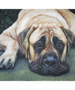 TheDogLover Pets American MASTIFF Dog Art Portriat Canvas PRINT Of LAShepard Painting 8x10"