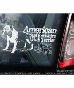 Stickerinternational American Staffordshire Terrier On Board - Car Window Sticker - Staffie Staffy Bull Dog Sign Decal Gift - V08