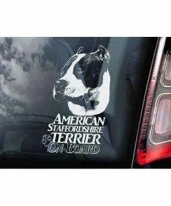 Stickerinternational Pets American Staffordshire Terrier On Board - Car Window Sticker - Staffie Staffy Bull Dog Sign Decal Gift - V13