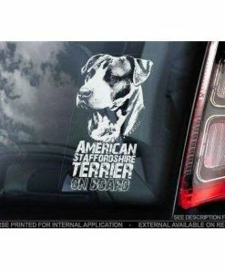 The American Store American Staffordshire Terrier On Board - Car Window Sticker - Staffie Staffy Dog Sign Decal Gift - V01