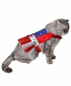 Smile365 American Style Red Blue Stripe Star Pet Cat Dog Costume Cosplay Perform Cloth Cloak Birthday Party Gift Pet Supplies