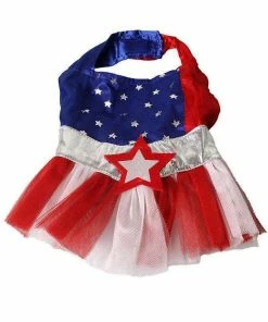 Smile365 American Style Red Blue Stripe Star Pet Cat Dog Costume Cosplay Perform Cloth Cloak Birthday Party Gift Pet Supplies