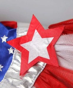 Smile365 American Style Red Blue Stripe Star Pet Cat Dog Costume Cosplay Perform Cloth Cloak Birthday Party Gift Pet Supplies