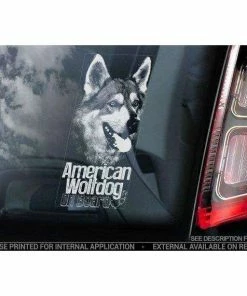 The American Store American Wolfdog On Board - Car Window Sticker - Wolf Saarloos Dog Sign Decal Gift - V01 Pets