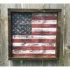 The American Store Americana Decor Wood Sign Framed Wooden American Flag Sign | Farmhouse Rustic American Flag Decor Farmhouse Decor Patriotic Fourth Of July
