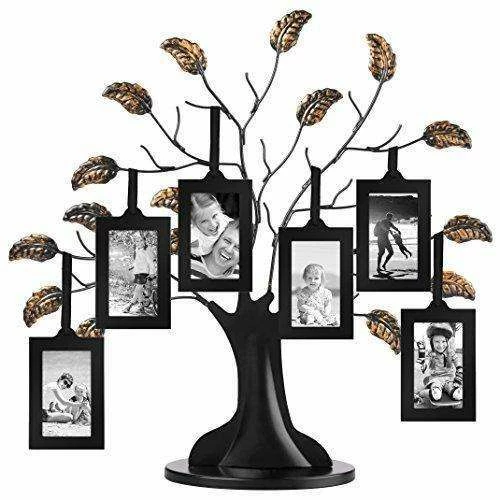 Wall Decor & Art Americanflat Bronze Family Tree Frame With 6 Hanging Picture Frames Each Sized 2" X 3" With Adjustable Ribbon Tassels 3 Wall Decor & Art Americanflat Bronze Family Tree Frame With 6 Hanging Picture Frames Each Sized 2" X 3" With Adjustable Ribbon Tassels