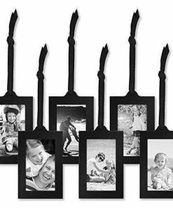 Wall Decor & Art Americanflat Bronze Family Tree Frame With 6 Hanging Picture Frames Each Sized 2" X 3" With Adjustable Ribbon Tassels 10 Wall Decor & Art Americanflat Bronze Family Tree Frame With 6 Hanging Picture Frames Each Sized 2