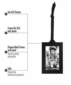 Wall Decor & Art Americanflat Bronze Family Tree Frame With 6 Hanging Picture Frames Each Sized 2" X 3" With Adjustable Ribbon Tassels 13 Wall Decor & Art Americanflat Bronze Family Tree Frame With 6 Hanging Picture Frames Each Sized 2