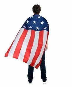 Online American Store AMNPOLEN American Flag Costume Cape USA Patriotic Flag Cloak For Adult Men Women Child Clothing Accessories