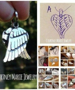 Courtneymariejewelry Angel Wing Necklace - Sterling Silver Angel Wing Jewelry - Memorial Necklace - Gaurdian Angel - Memorial Gift Accessories