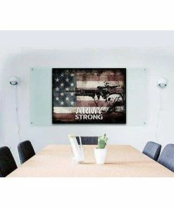 Online American Store Army Strong Quote On American Flag With Soldiers - Army Rangers- Military Art- Navy Seals- Army Wall Decor- US Marines-