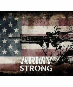 Online American Store Army Strong Quote On American Flag With Soldiers - Army Rangers- Military Art- Navy Seals- Army Wall Decor- US Marines-