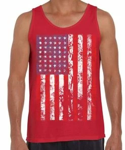 The American Store Awkwardstyles Men's American Flag Distressed Tank Top 4th July Tank + Bookmark Mens Clothing
