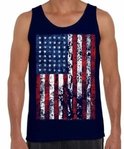 The American Store Awkwardstyles Men's American Flag Distressed Tank Top 4th July Tank + Bookmark Mens Clothing