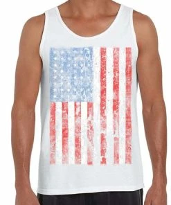 The American Store Awkwardstyles Men's American Flag Distressed Tank Top 4th July Tank + Bookmark Mens Clothing