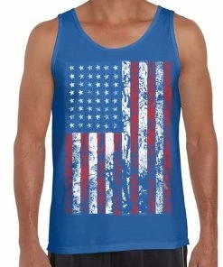 The American Store Awkwardstyles Men's American Flag Distressed Tank Top 4th July Tank + Bookmark Mens Clothing
