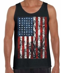 The American Store Awkwardstyles Men's American Flag Distressed Tank Top 4th July Tank + Bookmark Mens Clothing