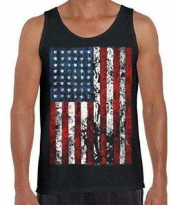 The American Store Awkwardstyles Men's American Flag Distressed Tank Top 4th July Tank + Bookmark Mens Clothing