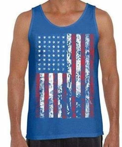 The American Store Awkwardstyles Men's American Flag Distressed Tank Top 4th July Tank + Bookmark Mens Clothing