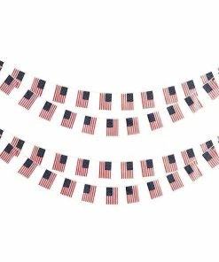 The American Store AZOWA 2 Pcs American Flag Pennant Banner On A String US Flag Streamers Bunting Decroration For 4th Of July Patriotic Theme Party Supplies