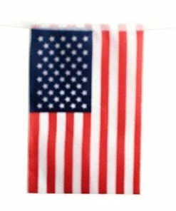 The American Store AZOWA 2 Pcs American Flag Pennant Banner On A String US Flag Streamers Bunting Decroration For 4th Of July Patriotic Theme Party Supplies