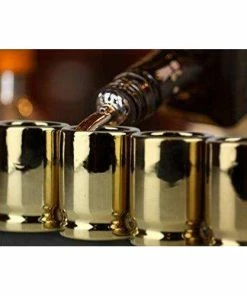 Barbuzzo 50 Caliber Shot Glass - Set Of 2 Shot Glasses Shaped Like Bullet Casings - Step Up To The Bar, Line 'Em Up, And Take Your Best Shot - Great Addition To The Mancave - Each Shot Holds 2-Ounces Casual Glasses