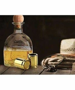 Barbuzzo 50 Caliber Shot Glass - Set Of 2 Shot Glasses Shaped Like Bullet Casings - Step Up To The Bar, Line 'Em Up, And Take Your Best Shot - Great Addition To The Mancave - Each Shot Holds 2-Ounces Casual Glasses