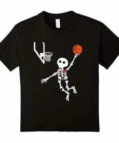 FredGreeneDesign Halloween Clothing Basketball Skeleton Halloween Shirt