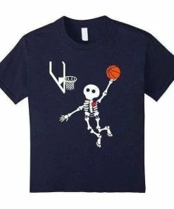 FredGreeneDesign Halloween Clothing Basketball Skeleton Halloween Shirt