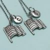 Toodaughters Clothing Accessories Best Friend Necklace, American Flag Necklace, Flag Charm, Bff Necklace, Friendship, Sister Necklace, Friends, Personalized, Initial Charm 1 Toodaughters Clothing Accessories Best Friend Necklace, American Flag Necklace, Flag Charm, Bff Necklace, Friendship, Sister Necklace, Friends, Personalized, Initial Charm