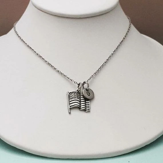 Toodaughters Clothing Accessories Best Friend Necklace, American Flag Necklace, Flag Charm, Bff Necklace, Friendship, Sister Necklace, Friends, Personalized, Initial Charm 5 Toodaughters Clothing Accessories Best Friend Necklace, American Flag Necklace, Flag Charm, Bff Necklace, Friendship, Sister Necklace, Friends, Personalized, Initial Charm