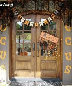 Our Warm Store Black Spider Fireplace Mantel Scarf Halloween Decorations For Home Horror Halloween Decoration Party Supplies 188*90cm