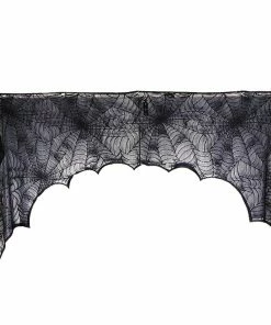 Our Warm Store Black Spider Fireplace Mantel Scarf Halloween Decorations For Home Horror Halloween Decoration Party Supplies 188*90cm