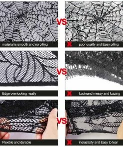 Our Warm Store Black Spider Fireplace Mantel Scarf Halloween Decorations For Home Horror Halloween Decoration Party Supplies 188*90cm