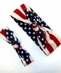 Lorettajos Kids Clothing Bow Headband Baby Toddler Pre-tied Headscarf American Flag Fourth Of July Memorial Day 4th Of July Photo Prop Newborn Infant Baby Gift #032